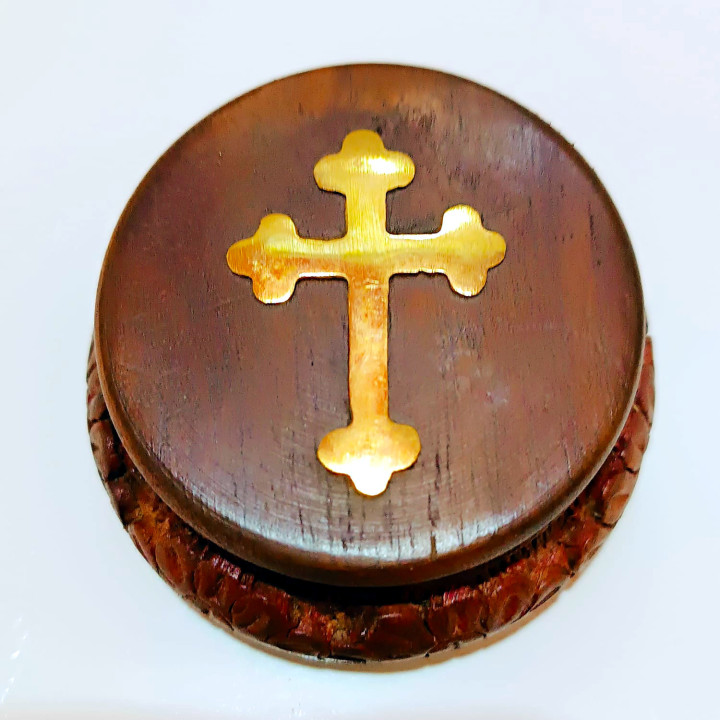 Artizanat India | Cutii din lemn caseta cu capac detasabil maro 7cm  | 5833