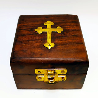 Artizanat India | Cutii din lemn caseta cu incuietoare si balamale metalice maro 7.5cm  | 5834