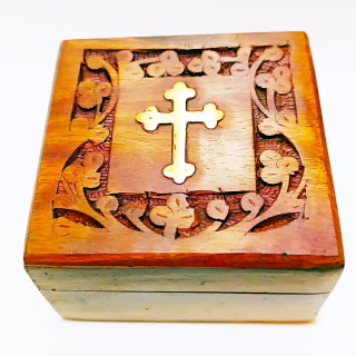 Artizanat India | Cutii din lemn caseta cu incuietoare si balamale metalice maro 10cm  | 5835