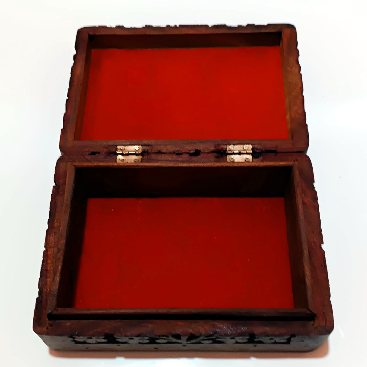 Artizanat India | Cutii din lemn caseta cu balamale metalice maro 17.5cm  | 5838