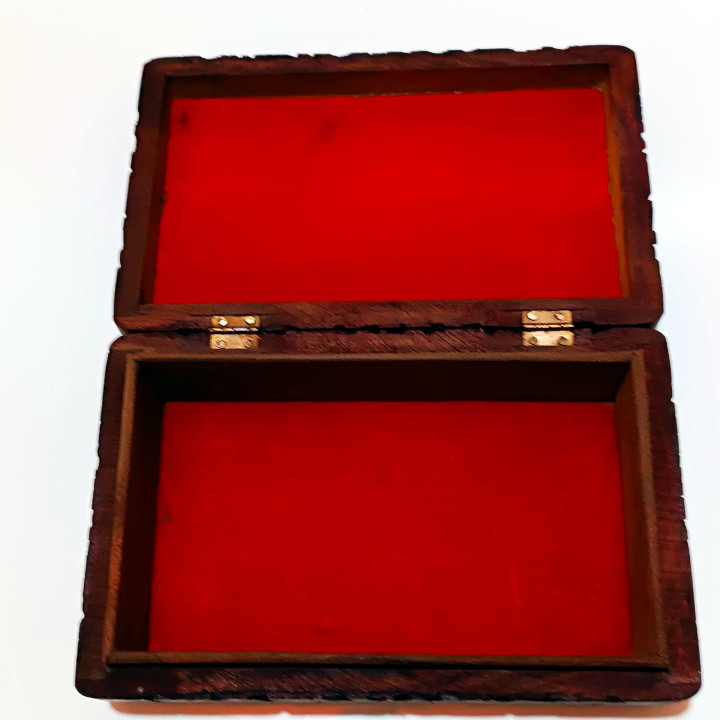 Artizanat India | Cutii din lemn caseta cu balamale metalice maro 20.3cm  | 5839