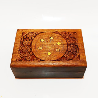 Artizanat India | Cutii din lemn caseta cu balamale metalice maro 15cm  | 5845