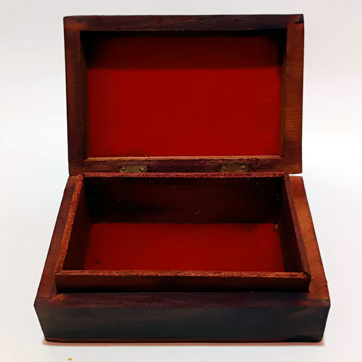 Artizanat India | Cutii din lemn caseta cu balamale metalice maro 15cm  | 5845