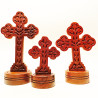 Artizanat India | Crucifix din lemn  maro Cruci 3set din lemn trilobata 19cm 15cm 11.5cm | 5337