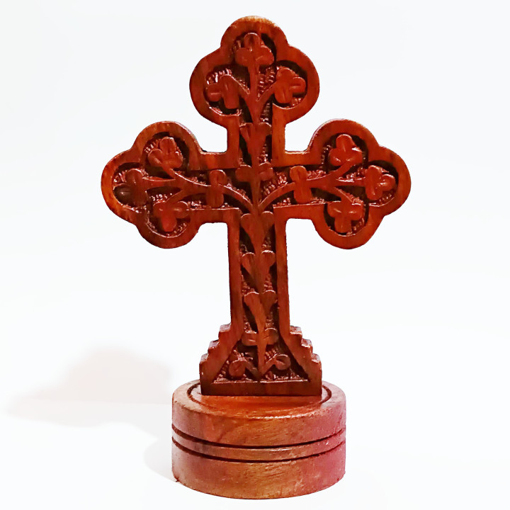 Obiecte bisericesti | Cruce pentru masa din lemn lacuit | 5327