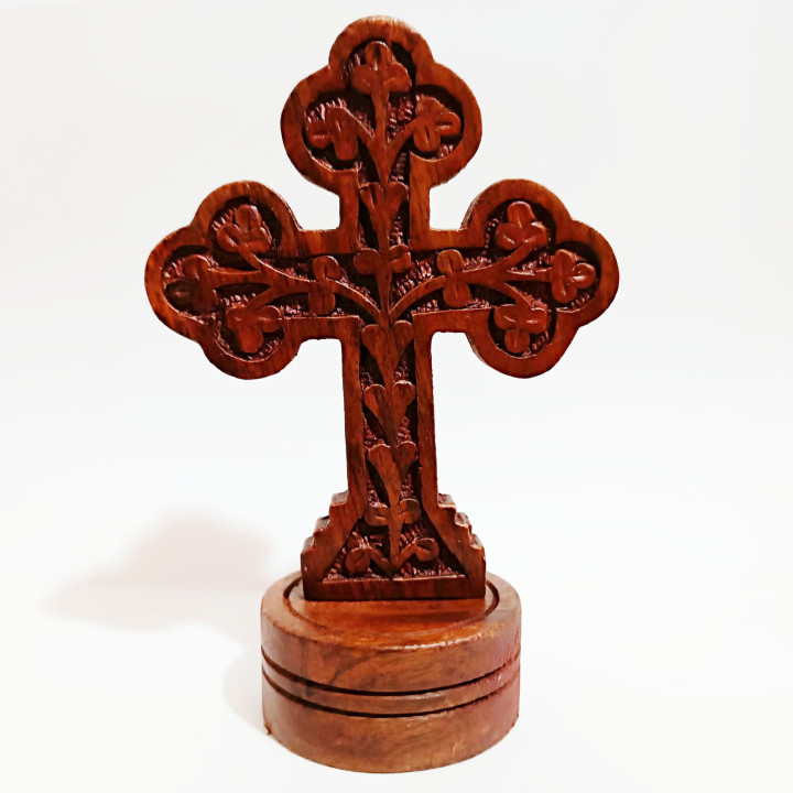 Obiecte bisericesti | Cruce pentru masa din lemn lacuit | 5326