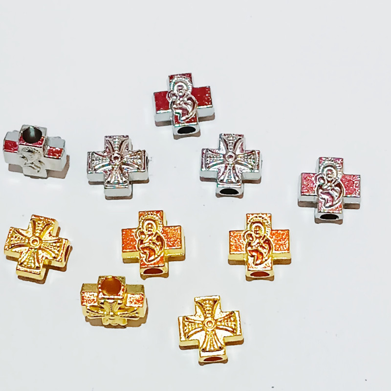 Obiecte bisericesti bile | Margele cruce de trecere 10mm | 6011