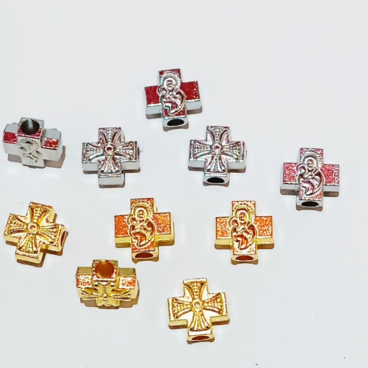 Obiecte bisericesti bile | Margele cruce de trecere 10mm | 6011