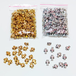 Margele bile Margele cruce de trecere din metal  argintiu|auriu   si  cod 6553