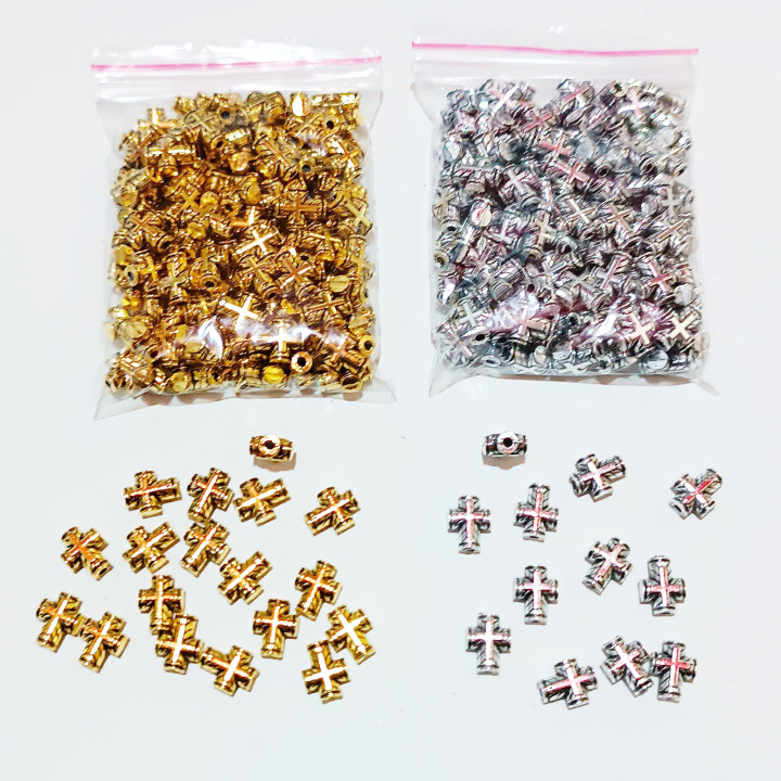 Margele bile Margele cruce de trecere din metal  argintiu|auriu   si  cod 6553