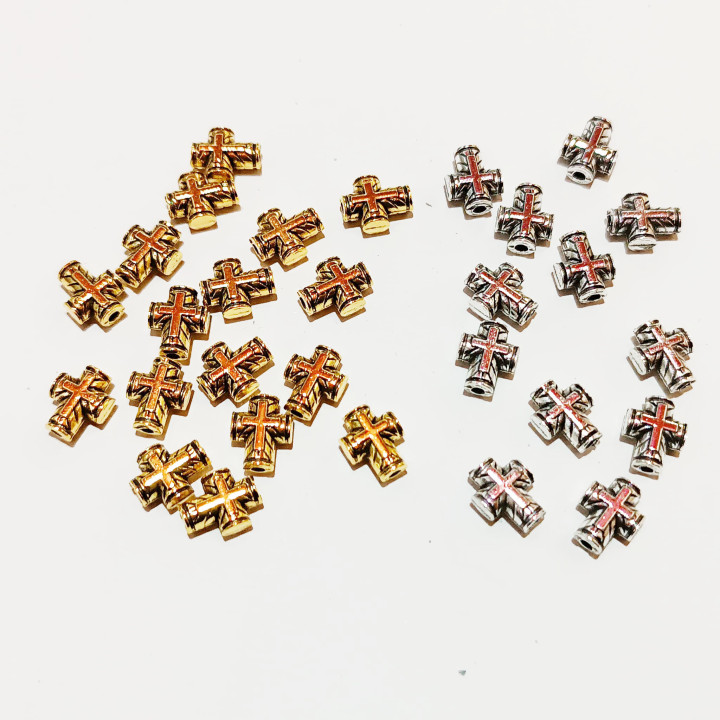 Margele bile Margele cruce de trecere din metal  argintiu|auriu   si  cod 6553