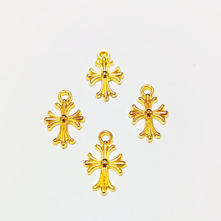 Obiecte bisericesti | Medalion cruce de metal argintiu 15mm | 2124