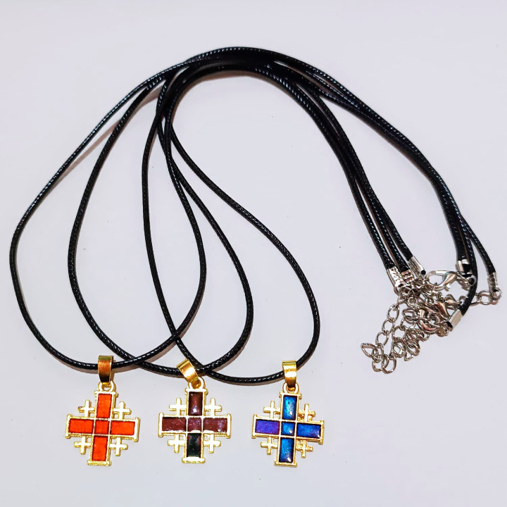 Obiecte bisericesti | Colier cruce metalica Ierusalim | 1804