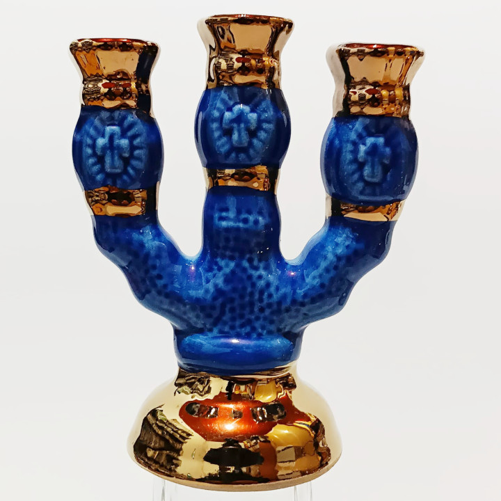 Obiecte bisericesti | Sfesnic pentru 3 lumanar1 din ceramica  | 5401