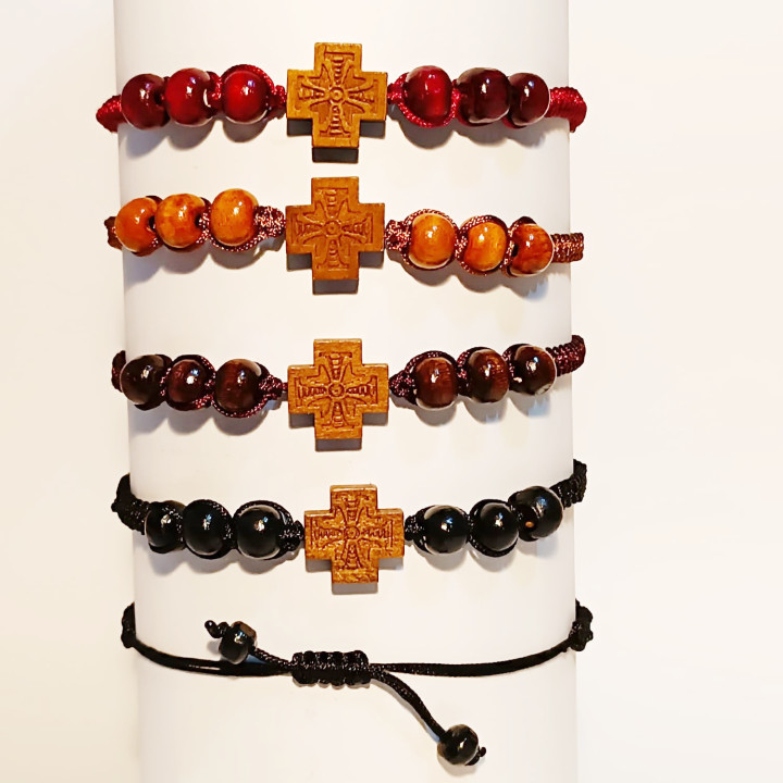 Obiecte bisericesti | Bratara sfoara impletita snur textil | 1099