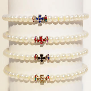 Obiecte bisericesti | Bratara spirala metalica bile de plastic | 1072