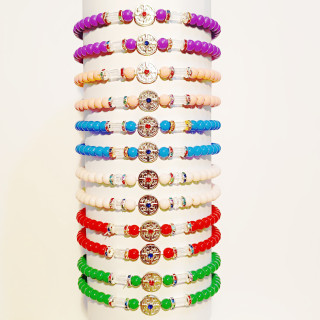 Obiecte bisericesti |Bratara elastica din bile de plastic color | 1077