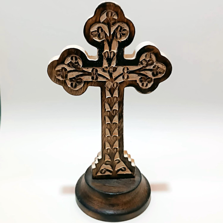 Obiecte bisericesti | Cruce pentru masa din lemn alb | 5346