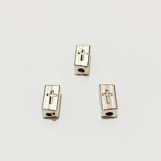 Margele bile Margele paralelipiped de trecere din metal cruce argintiu|auriu   si  cod 6564