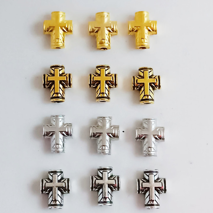 Margele bile Margele cruce de trecere din metal  argintiu|auriu   si  cod 6553