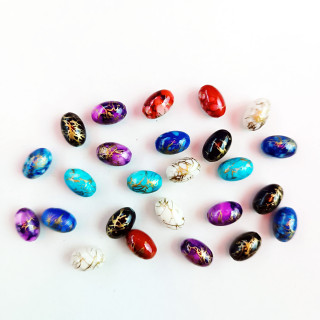 Obiecte bisericesti bile | Margele butoi din plastic fir cupru 10mmX6mm 6277 set0.5kg