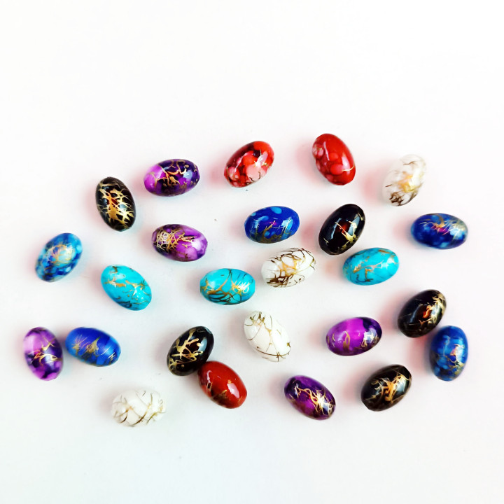 Obiecte bisericesti bile | Margele butoi din plastic fir cupru 10mmX6mm 6277 set0.5kg