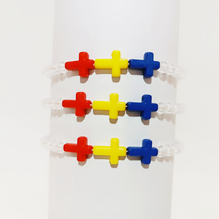 Colportaj Bisericesti.ro | Bratara elastica trandafiri si cruci plastic | 1333