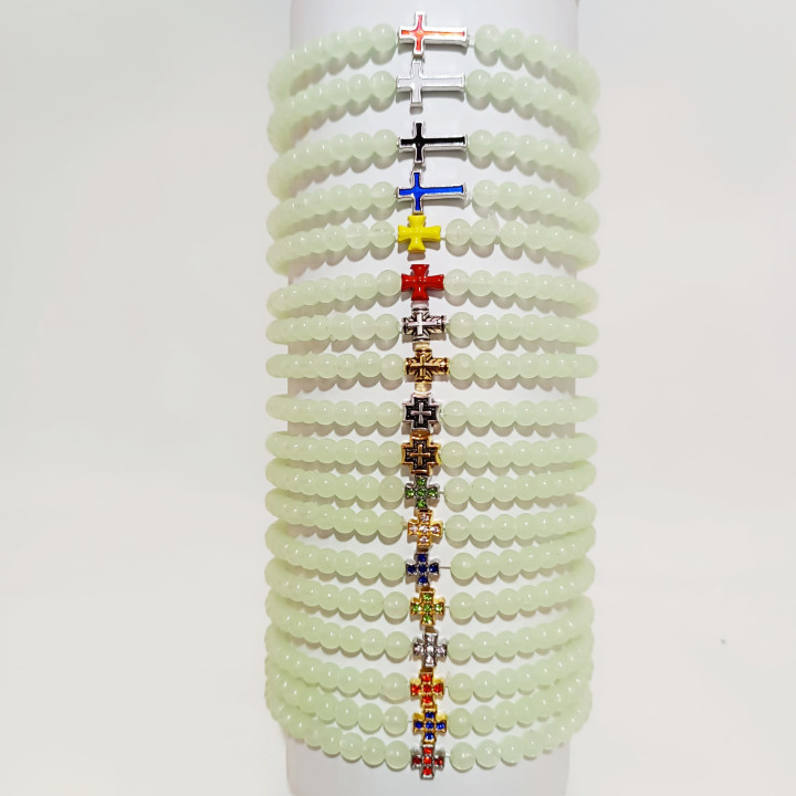 Bratara elastica margele fosforescente 1369 set12buc