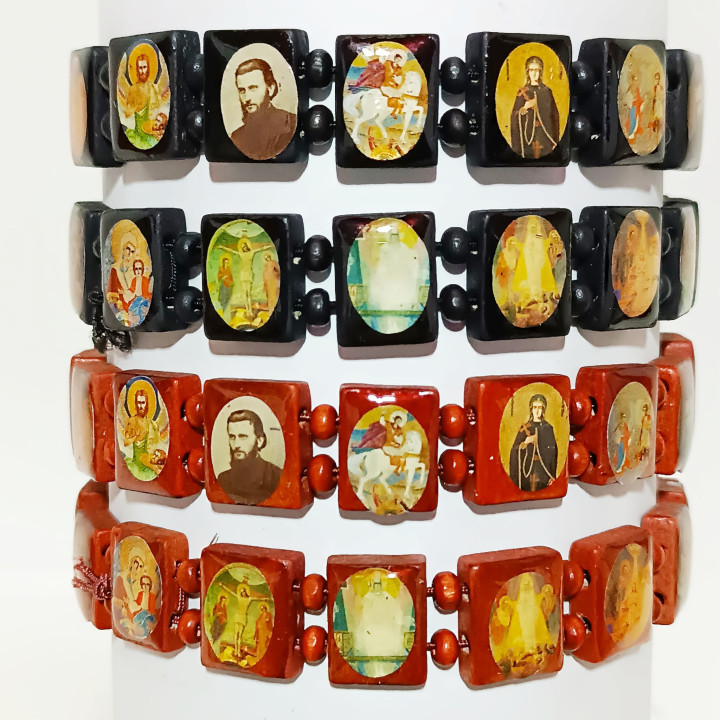 Bratari placute lemn medalioane volumetrice maron sau negru per set set12 9957