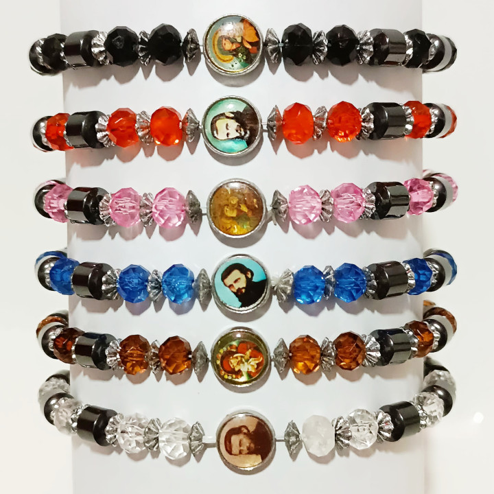 Bratari margele fatetate medalioane volumetrice metal divers colorate per set set12 9959