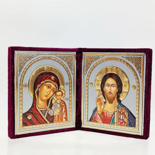 Icoana diptic catifea 13cmx11cm 4125
