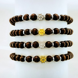 Metanii si bratari religioase | Bratara elastica margele lemn | 1371