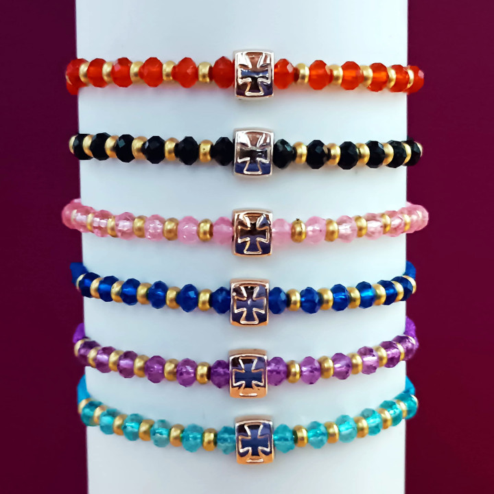 Metanii si bratari religioase | Bratara elastica margele fatetate plastic | 1372