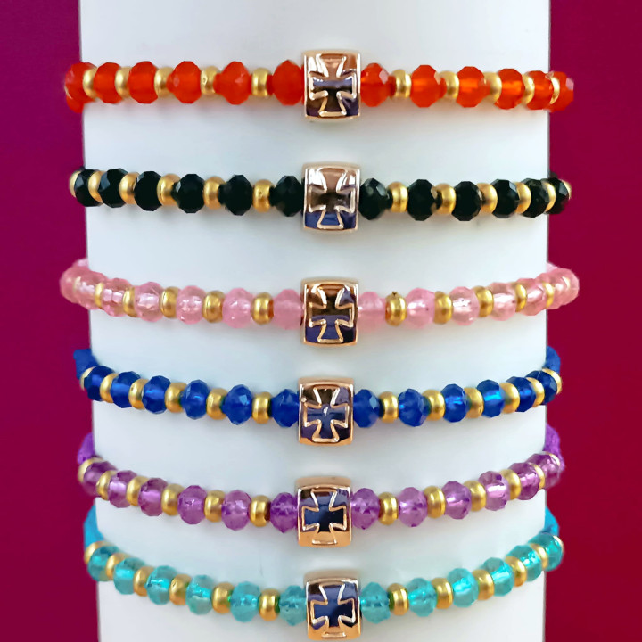 Metanii si bratari religioase | Bratara elastica margele fatetate plastic | 1372