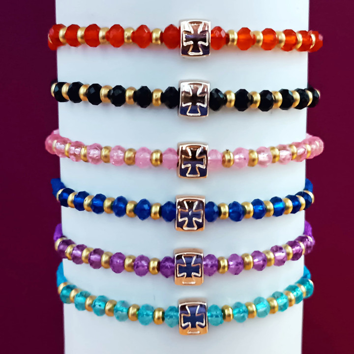 Metanii si bratari religioase | Bratara elastica margele fatetate plastic | 1372