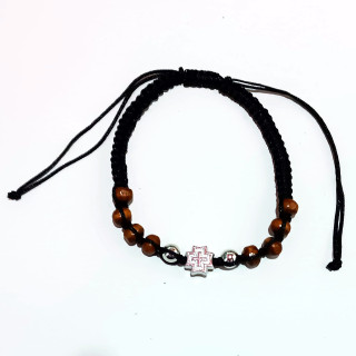 Metanii si bratari religioase | Bratara sfoara impletita margele lemn | 1373