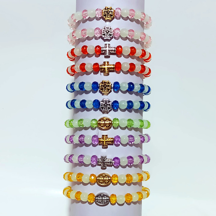 Metanii si bratari religioase | Bratara elastica 28 margele plastic fosforescente | 1379