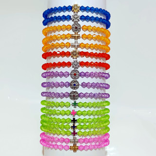 Metanii si bratari religioase | Bratara elastica margele conice fatetate plastic | 1380