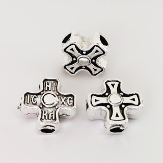 Margele bile Margele cruce de trecere din metal cruce ICXC NIKA argintiu si  cod 6560