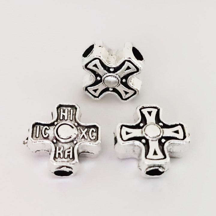 Margele bile Margele cruce de trecere din metal cruce ICXC NIKA argintiu si  cod 6560