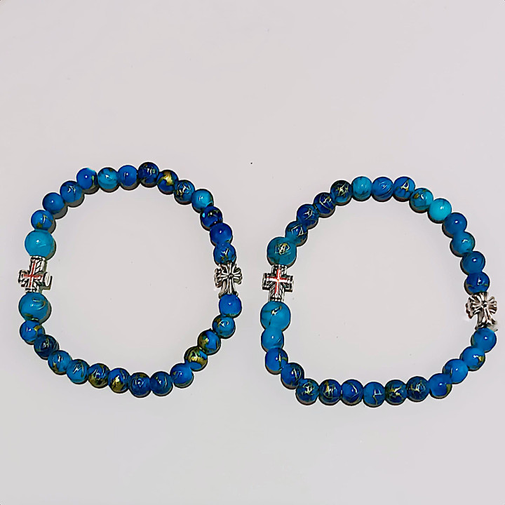 Metanii si bratari religioase | Bratara elastica margele plastic fir cupru | 1390