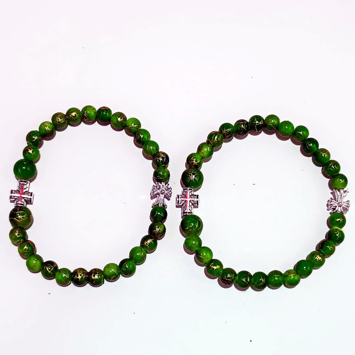 Metanii si bratari religioase | Bratara elastica margele plastic fir cupru | 1390