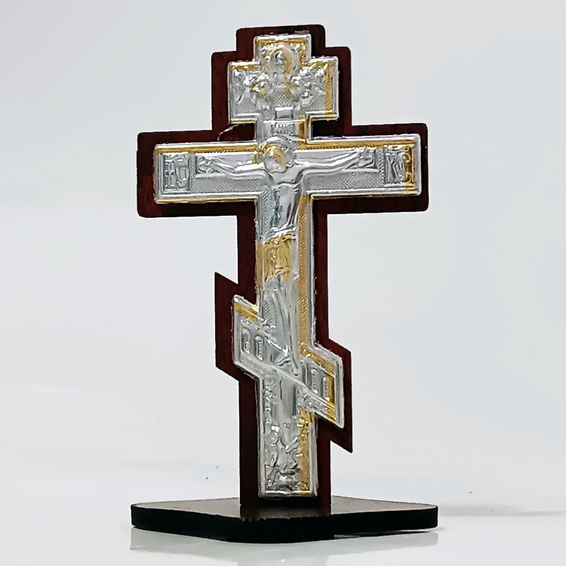 Obiecte bisericesti | Set 12 Cruci pentru masa din lemn si metal | 5349