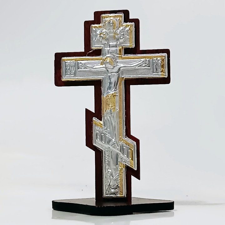 Obiecte bisericesti | Set 12 Cruci pentru masa din lemn si metal | 5349