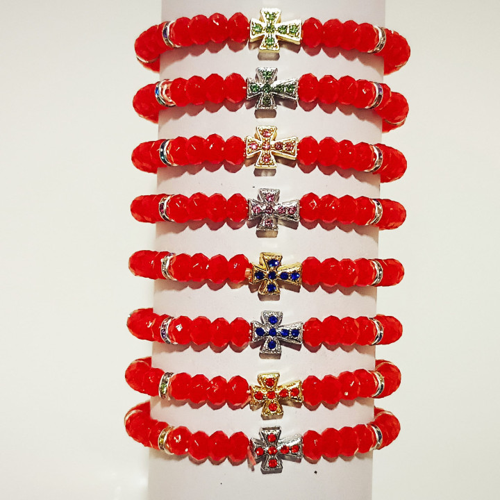 Metanii si bratari religioase | Bratara elastica bile saibe plastic fatetate | 1299