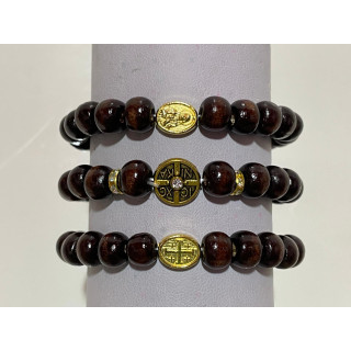 Metanii si bratari religioase | Bratara elastica bile lemn | 1392