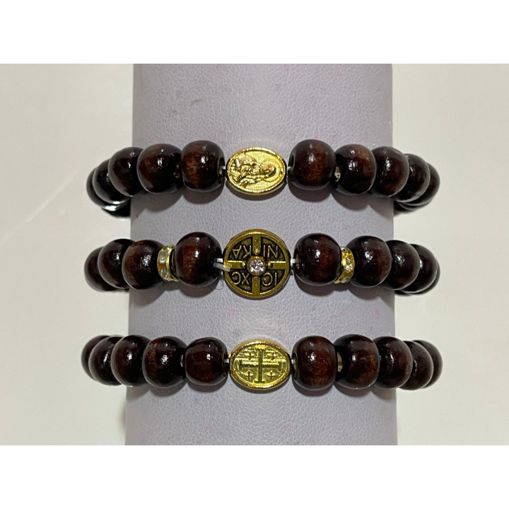 Metanii si bratari religioase | Bratara elastica bile lemn | 1392