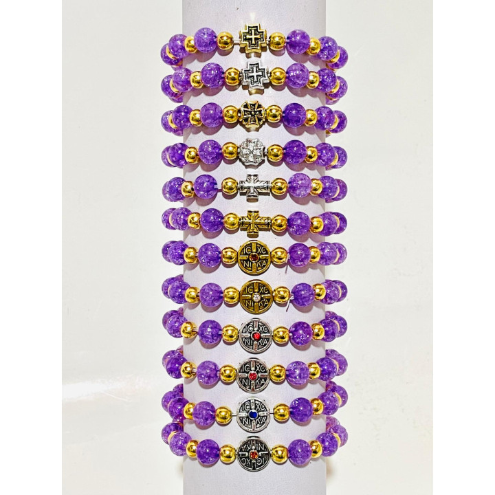 Metanii si bratari religioase | Bratara elastica bile plastic tip rasina | 1394