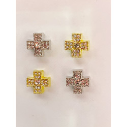 Margele bile Margele cruce de trecere din metal pietricele ARGINTIU AURIU si  cod 6566