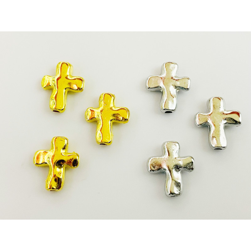 Margele bile Margele cruce de trecere din metal cruce ARGINTIU AURIU si  cod 6570